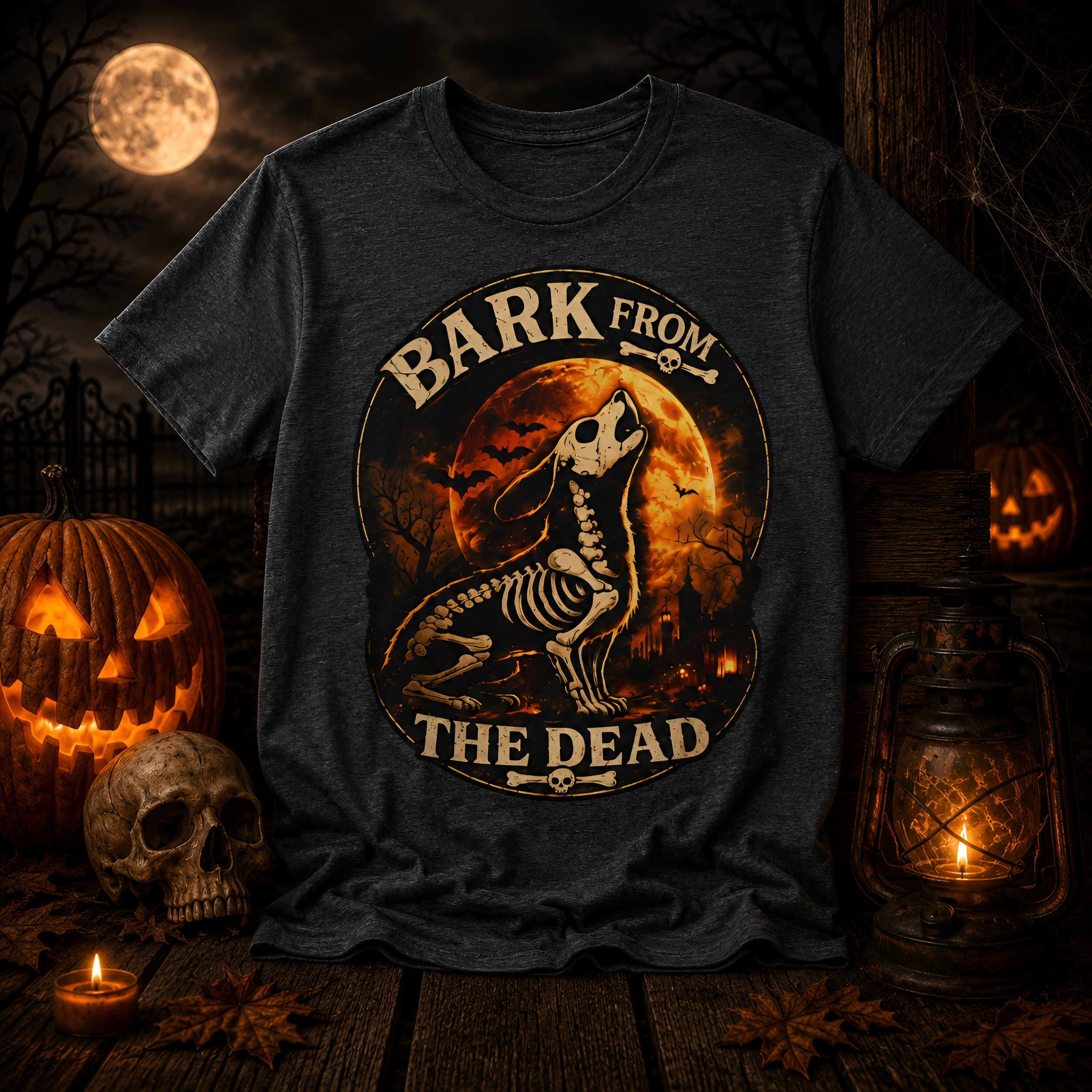 Bark From The Dead Skeleton Dog Shirt | Halloween Spooky Dog Lover Tee | Funny Dog Halloween Shirt
