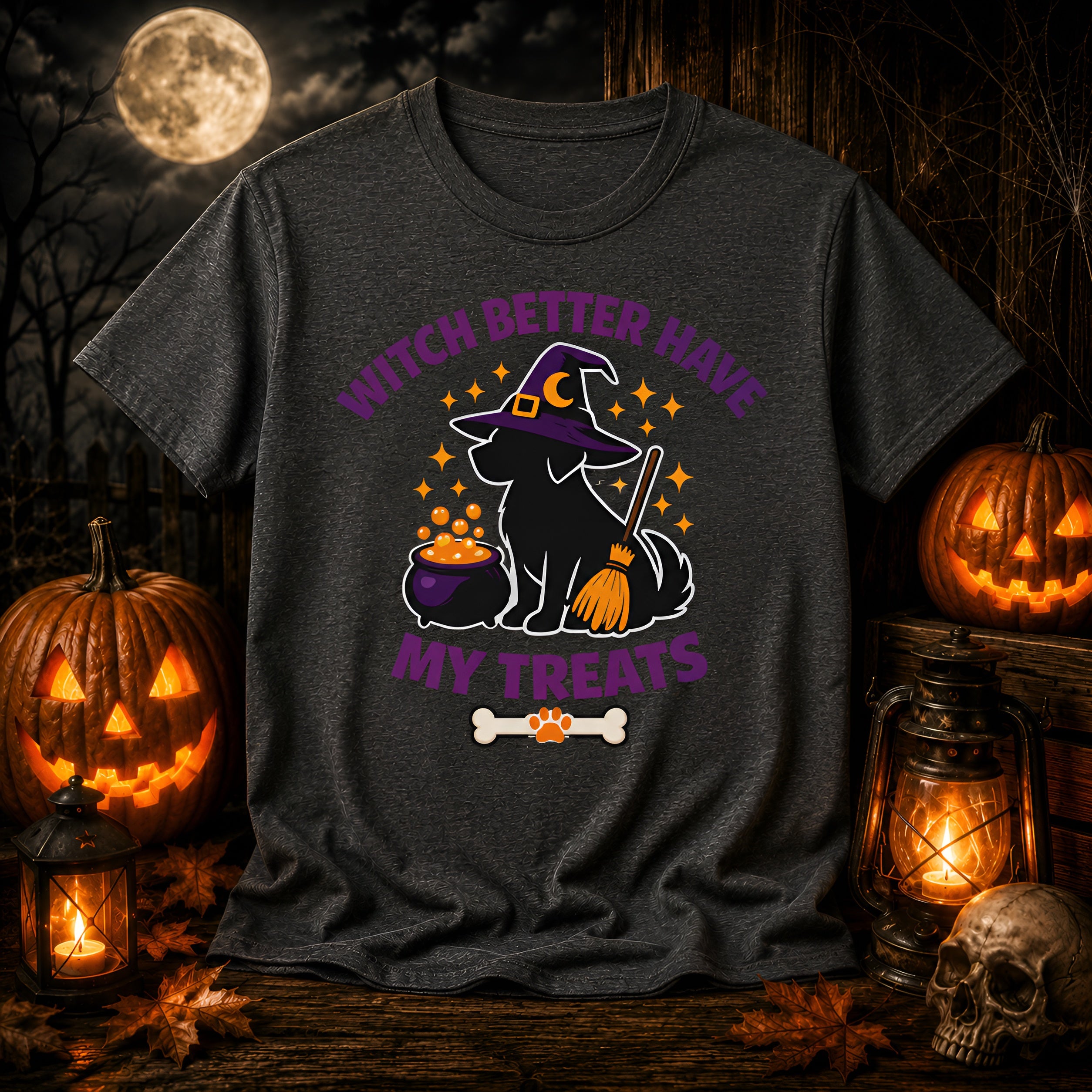 Halloween "Witch Better Have My Treats" Dog T-Shirt